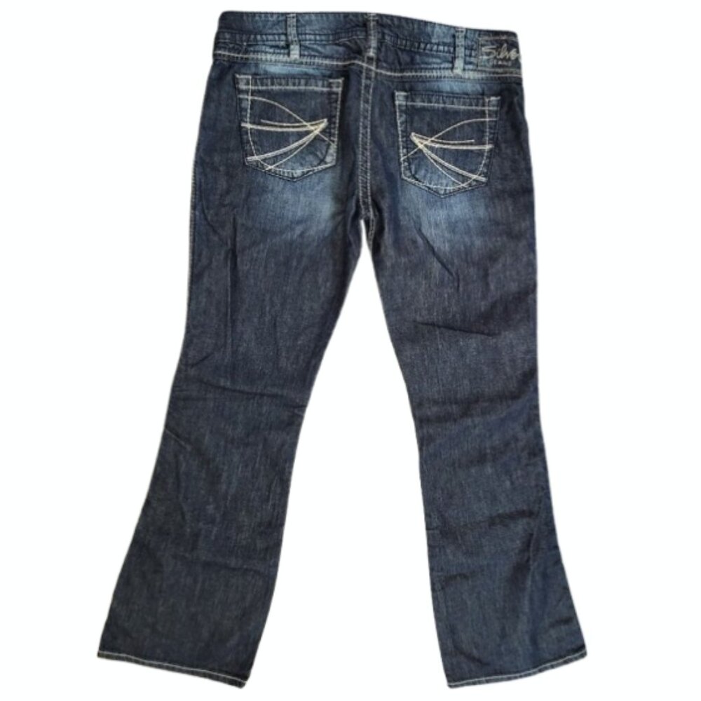 SILVER Low Rise Twisted Bootcut Flare Denim Blue Jeans - Women's W 32 x L 33